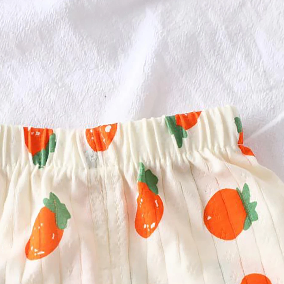 طقم بيجامات وقميص قطني بأكمام طويلة للأطفال الصيفي 5