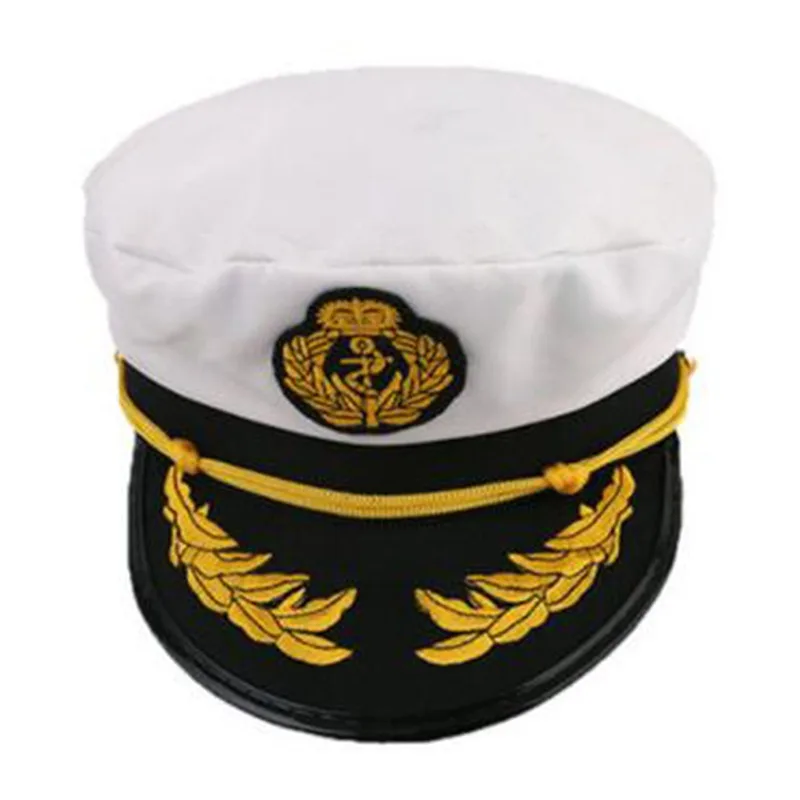 Sailor Hat Navy Marine Hat Sailor Captain Costume Men Yacht Captain Hat Skipper Funny Party Hats Costume Accessories