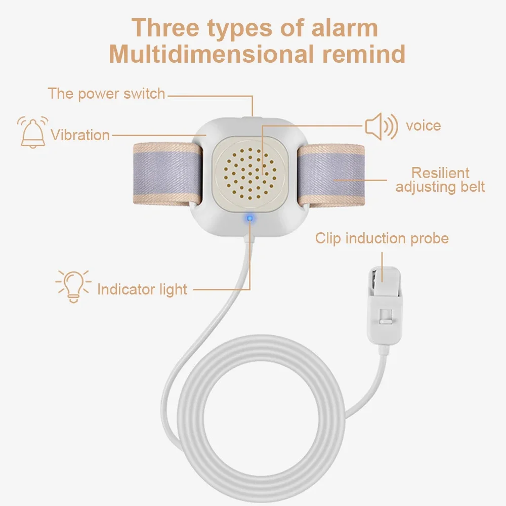 Bedwetting Alarm for Boys and Girl USB Rechargeable Pee Alarm with Sounds and Vibration Bedwetting Sensor for Kids Adults