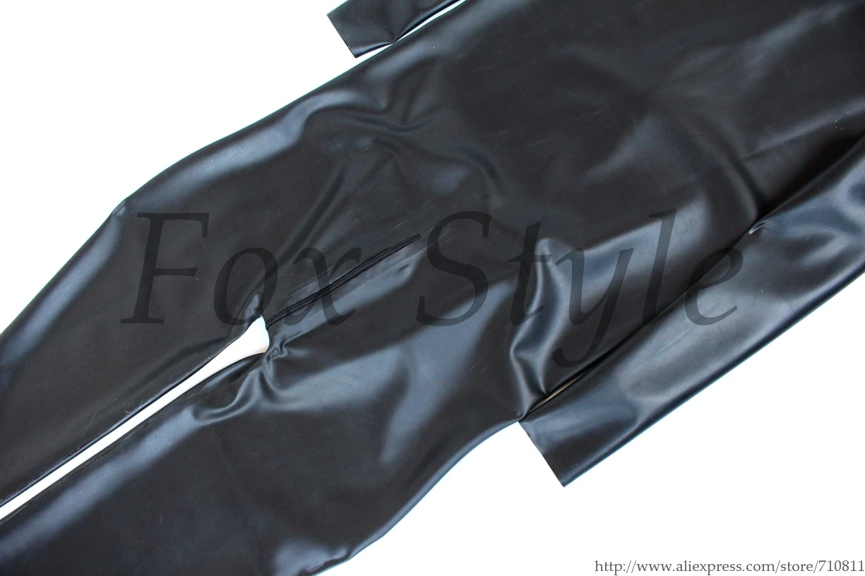 0.6mm Latex Full Cover Heavy Men's Catsuit For Adult With Front Zip To Ass FOX STYLE