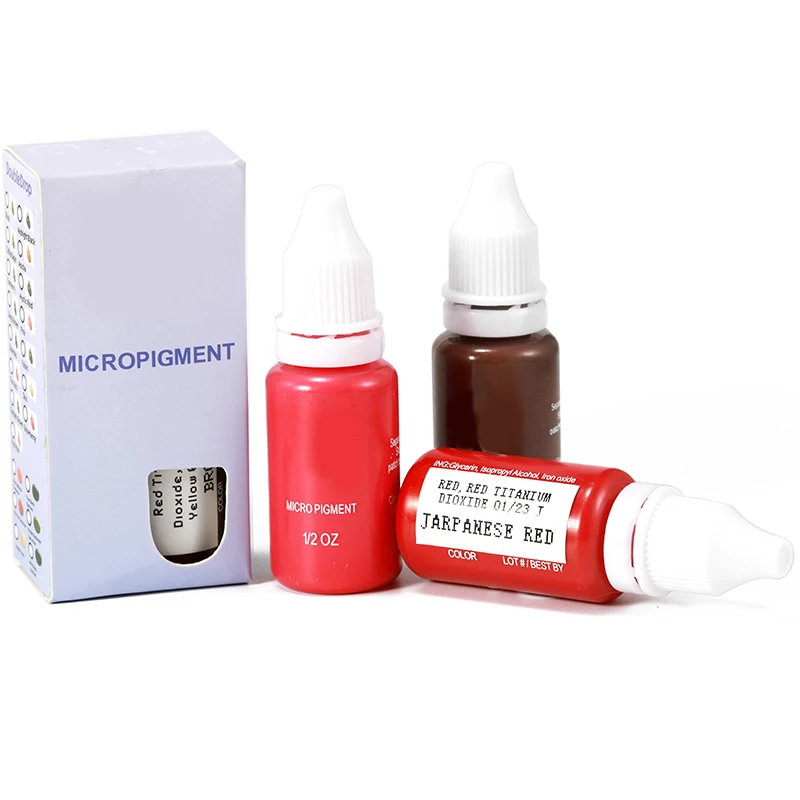 15ml Tattoo Ink Set Permanent Makeup Eyebrow Lips Eye Line Tattoo Color Microblading Pigment for Body Beauty Tattoo Art Supplies