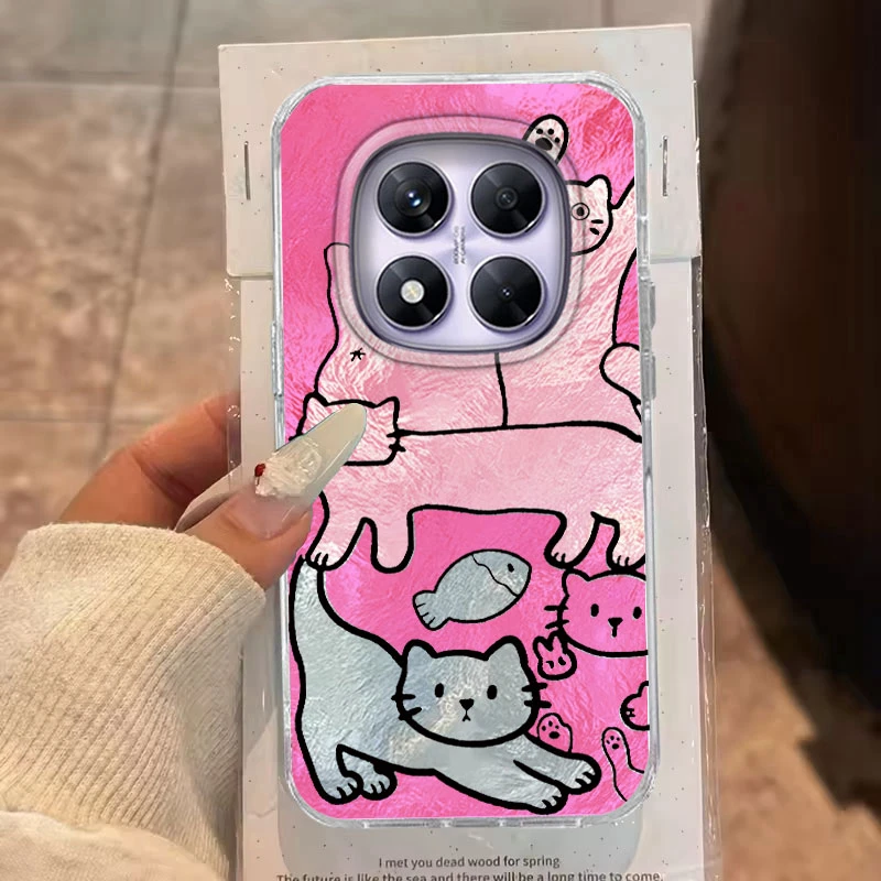 Purple Pink Cartoon Fish Cat Phone Case Cover