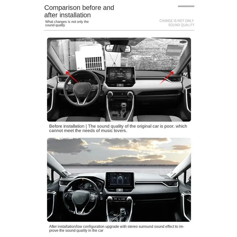 토요타 RAV4 2019-2022 순정 A필러 트위터 계기판 오디오 개조