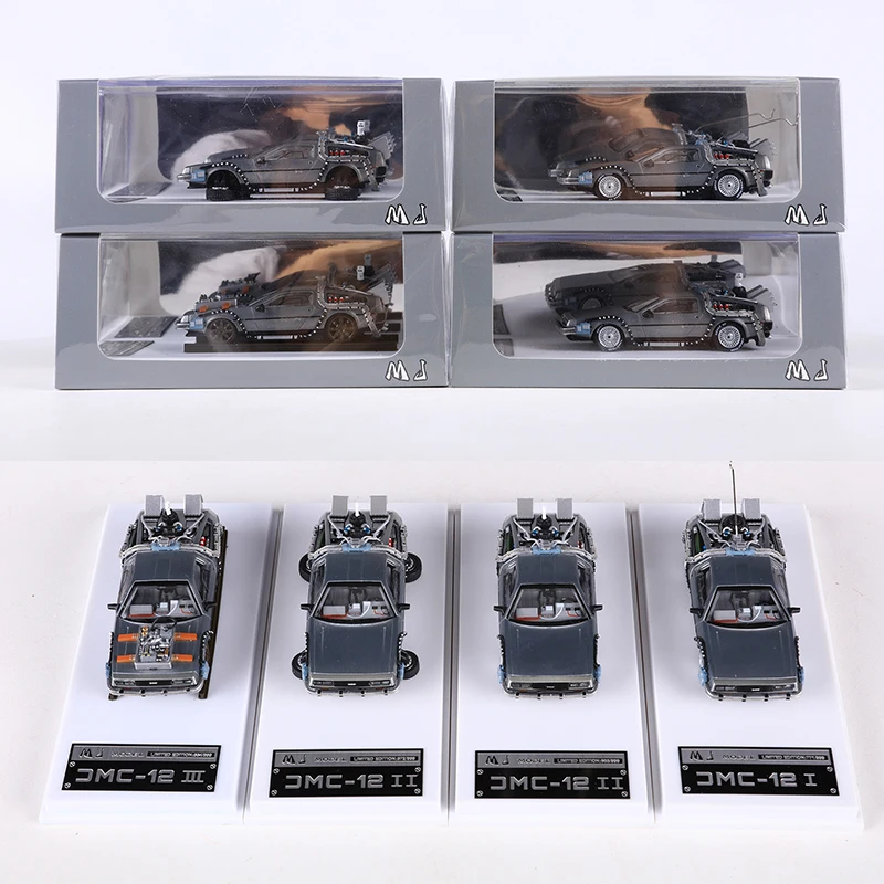 MJ 1:64 DeLorean DMC I II III  Back To The Future Time Machine Mr.Fusion Diecast Toy Vehicle Car Model 4