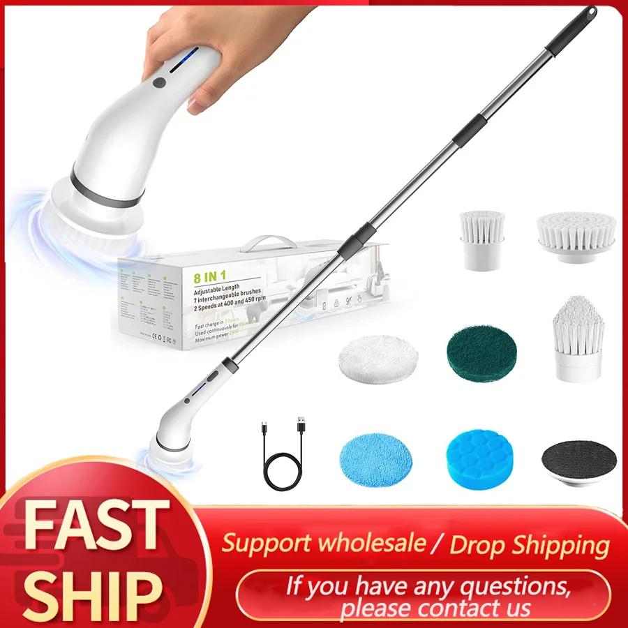 8-in-1-Multifunctional-Electric-Cleaning-Brush-USB-Charging-Bathroom ...