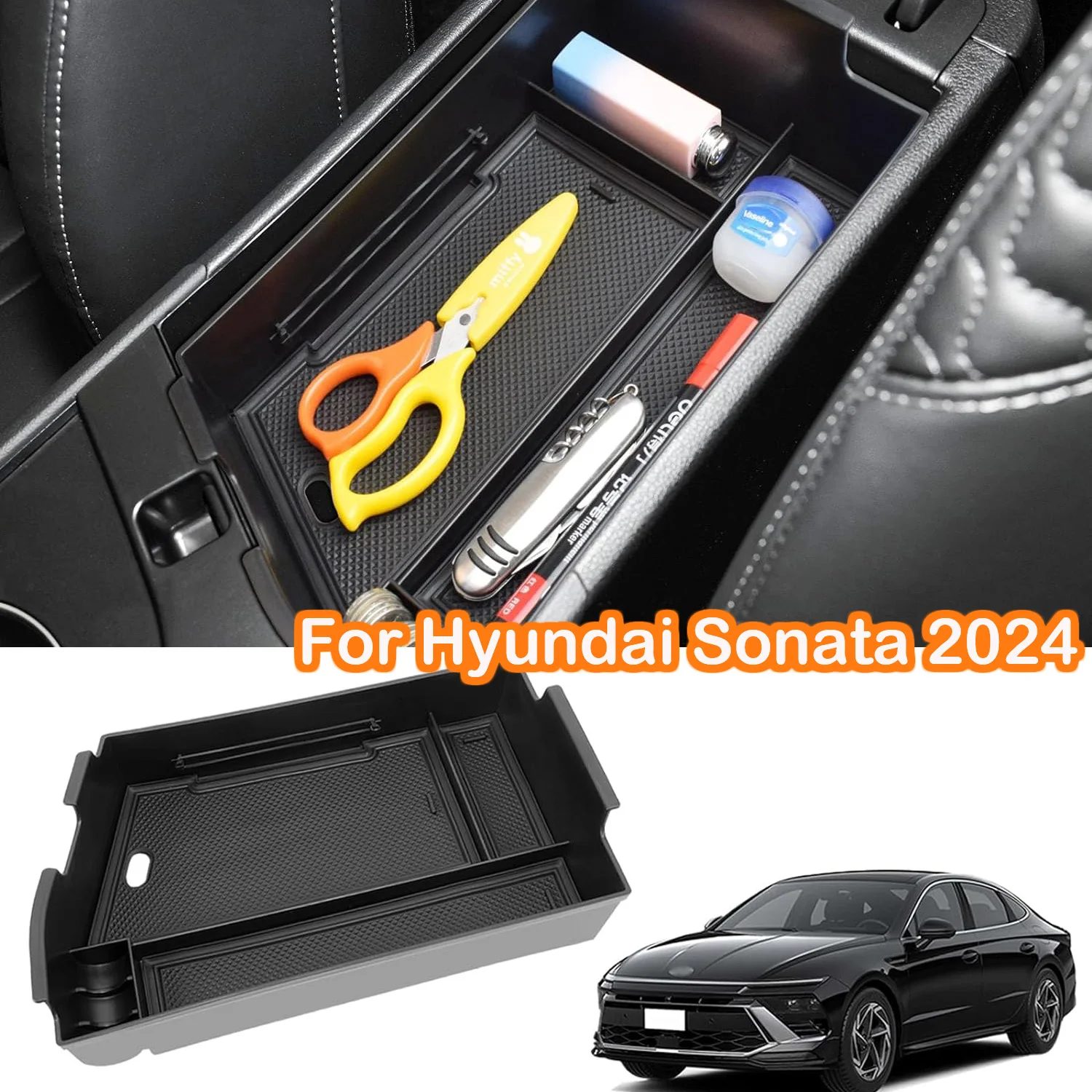 

Center Console Armrest Storage Box for Hyundai Sonata 2024 Car Box Console Organizer Armrest Box Storage Tray Insert Accessories