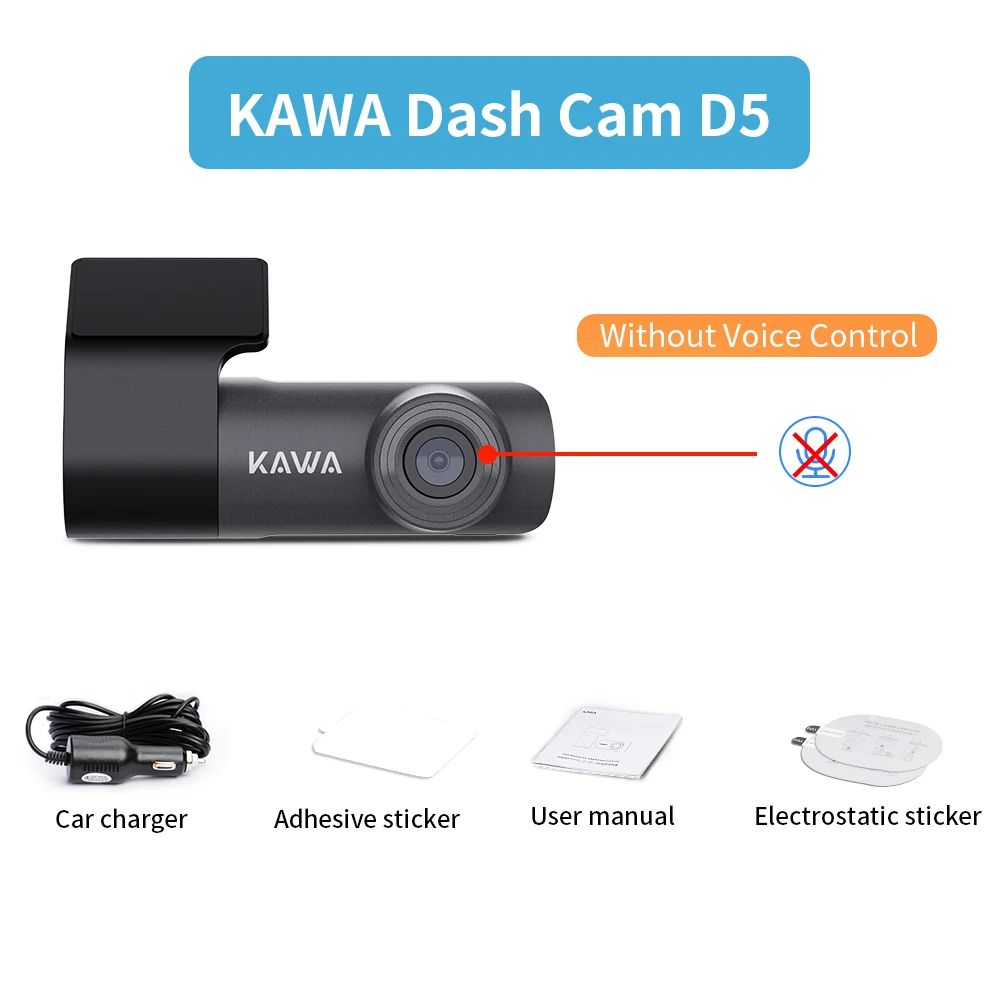 2K Dash Camera For Car DVR Dash Cam KAWA D5 Video Recorder Emergency Voice