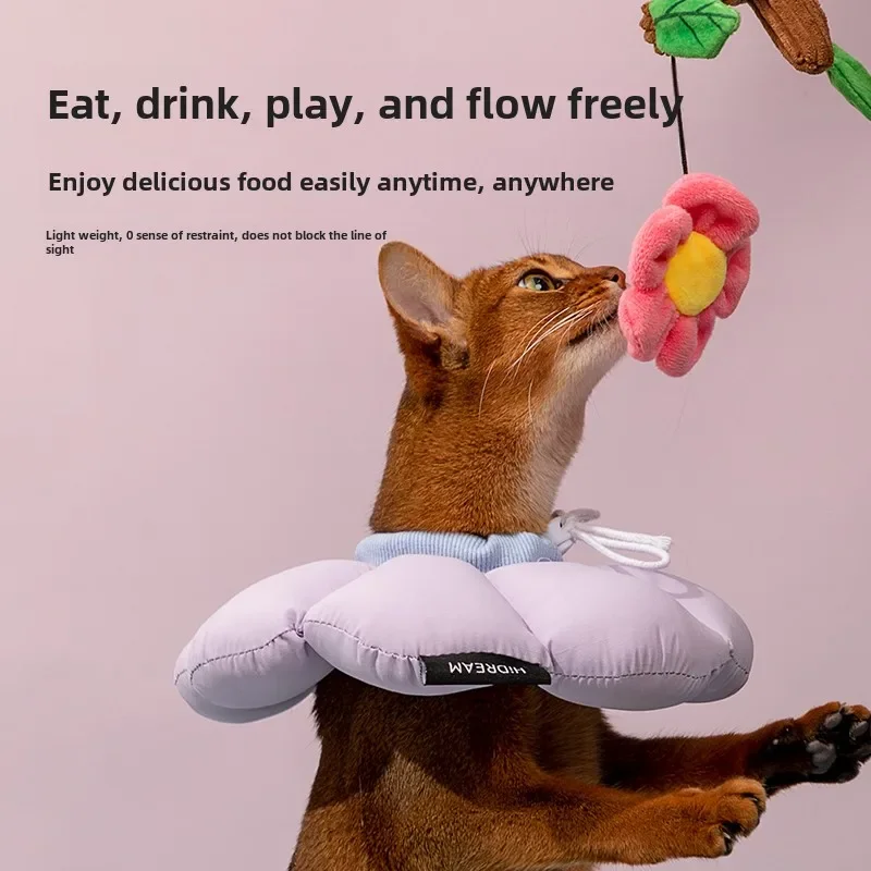 HiDREAM@ Adjustable Cat Cone Collar Soft, Cute ,Cute Waterproof, Anti-Bite Lick Wound Healing Safety Flower Cat Recovery Collar 3