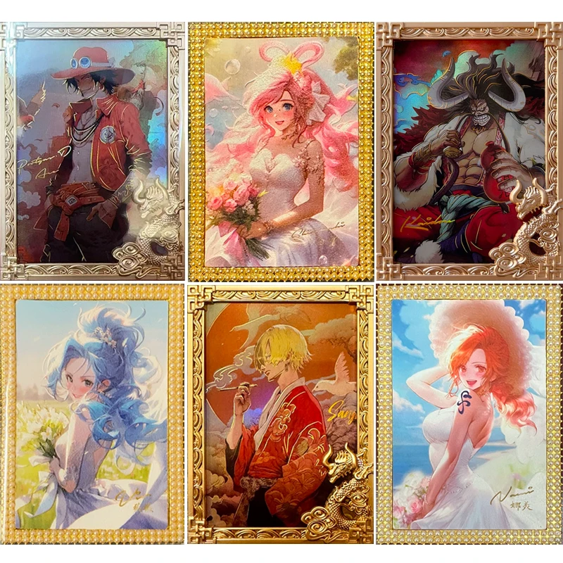 Anime ONE PIECE rare Embossed card Pearl frame card Shirahoshi Nefertari D. Vivi Christmas birthday gift Entertainment toys