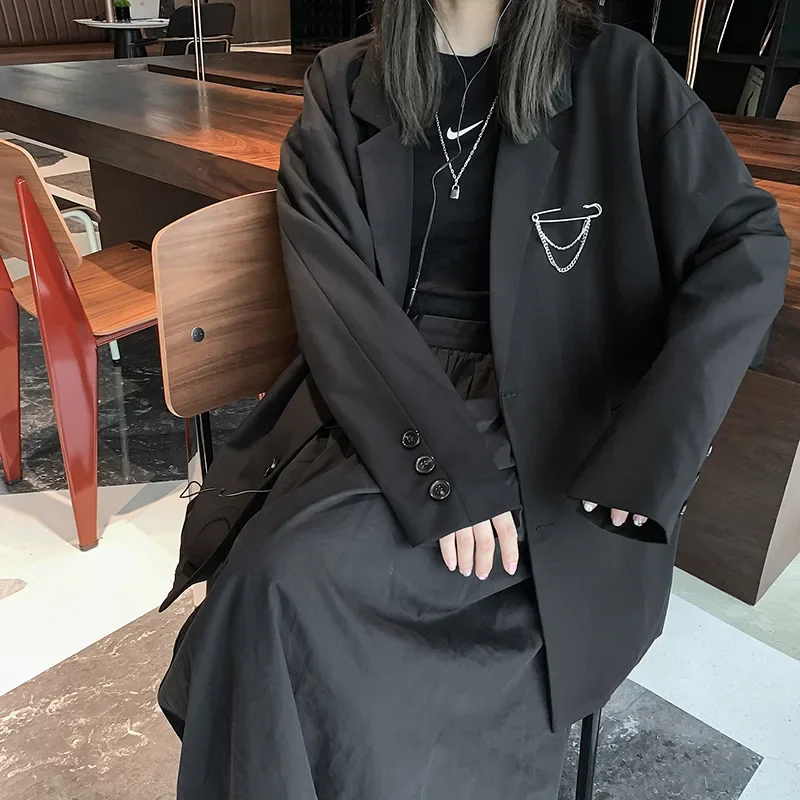 남성용 루즈핏 세트 재킷, 캐쥬얼 홍콩 스타일, 트렌디한 서양식 패션, 커플 코스튬, 스트리트 웨어