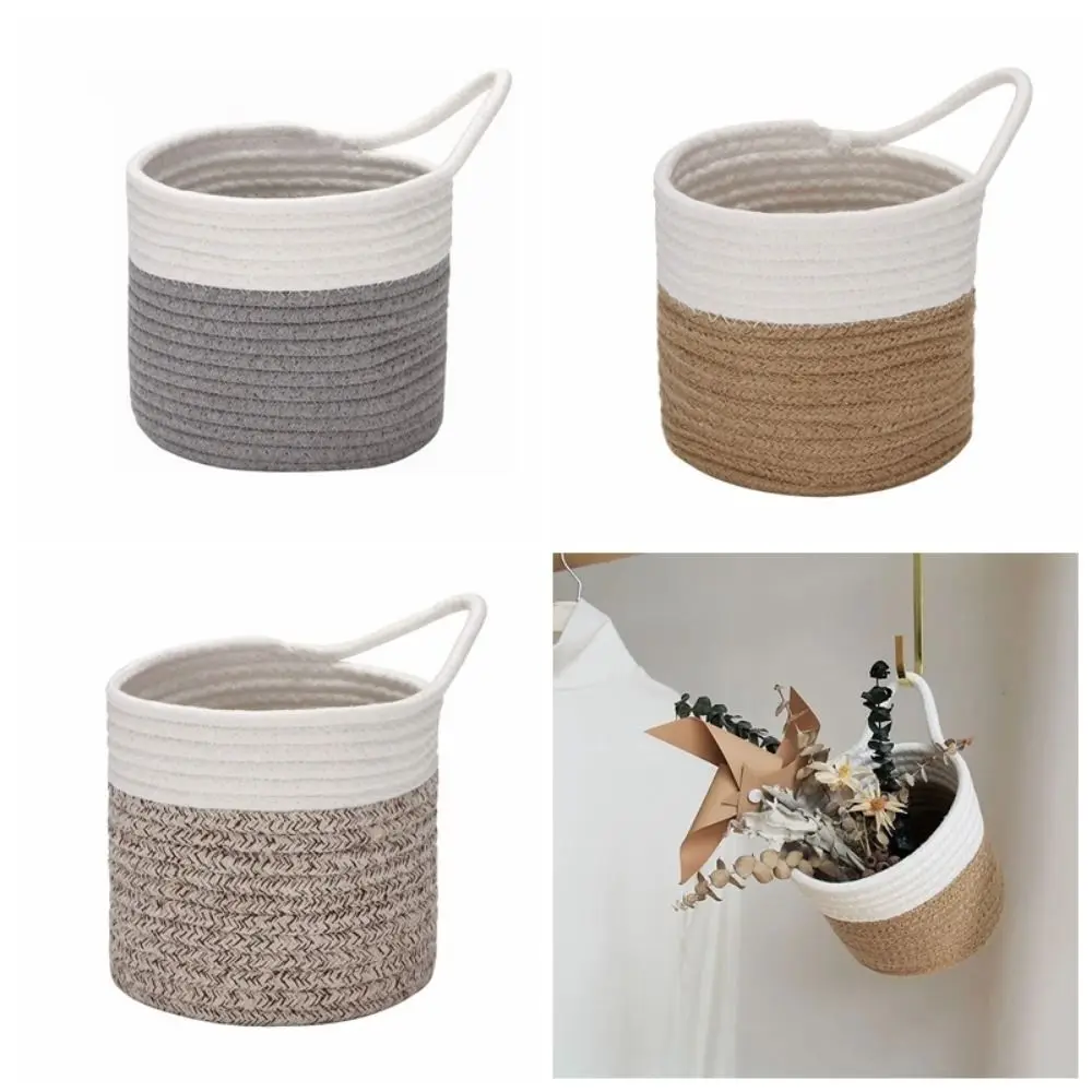 

Hangable Design Desktop Storage Basket Nordic Style Colorful Laundry Basket Wall Hanger Sturdy,Reusable Toy Storage Bucket