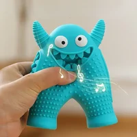 Dog Molar Toy Food Grade Silicone BPA Cute Little Monster Dog Tooth Cleaning Interactive Bite Resistant Sound Toy Pet Supplies 1