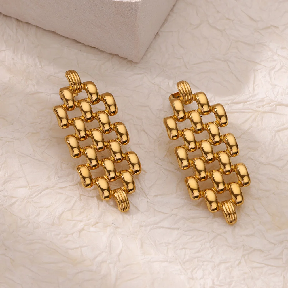 Stainless Steel Hollow Beads Design Earrings for Women