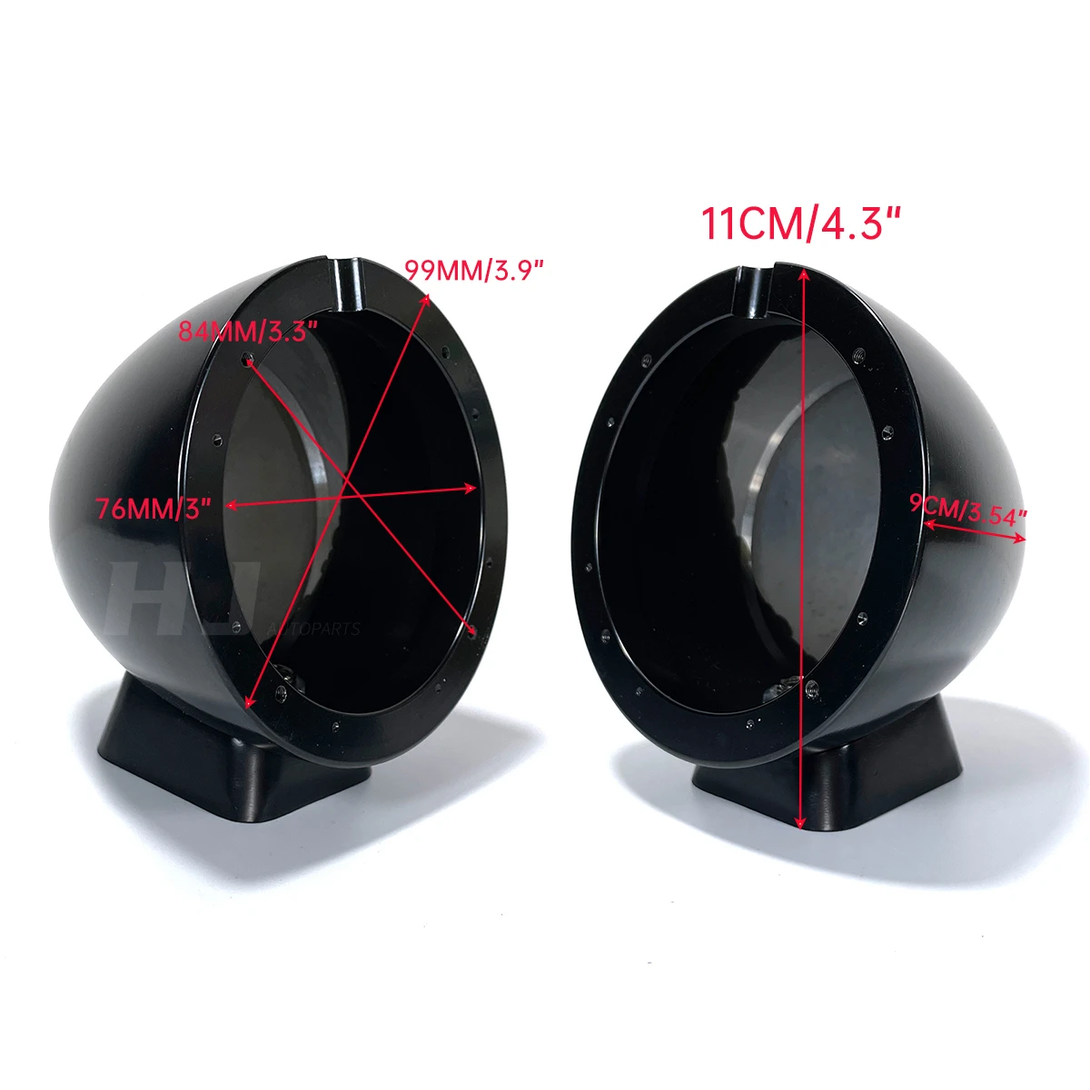 1pair 3.5 Inch Car Midrange Audio Speaker Base Bracket Boxes Seat Base Car 3.5" Mid Horn Support Shell Cup Aluminium Stand