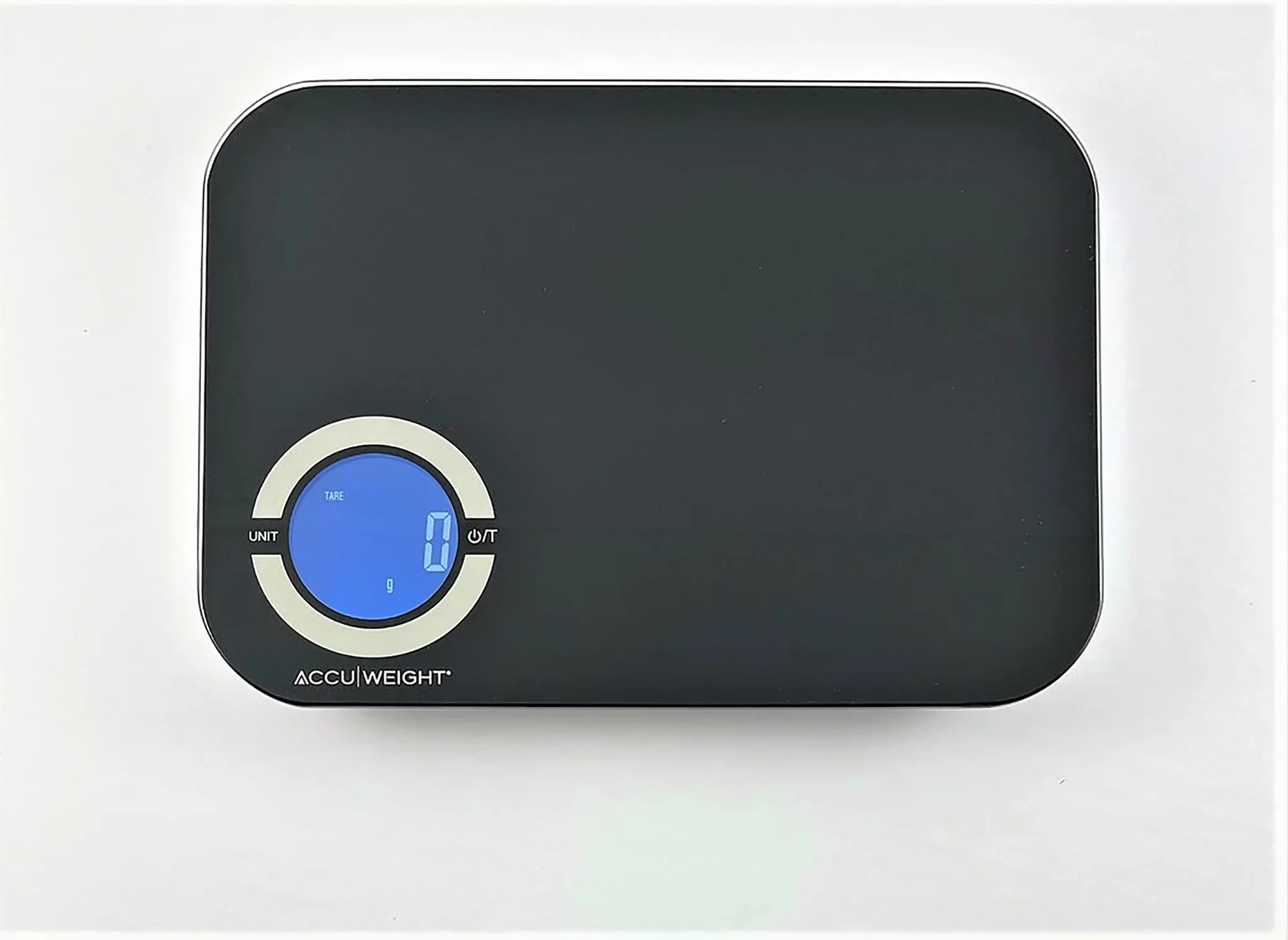 

Platinum Collection, 11 lb Glass Kitchen Scale in Black w/ Blue Backlit Display