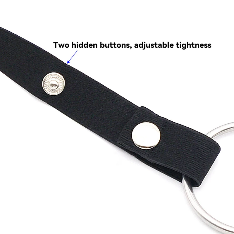 Male chastity cage chastity lock anti-shedding device fixed elastic strap auxiliary strap adjustable scrotum ring sex toy chastity lock sex toy