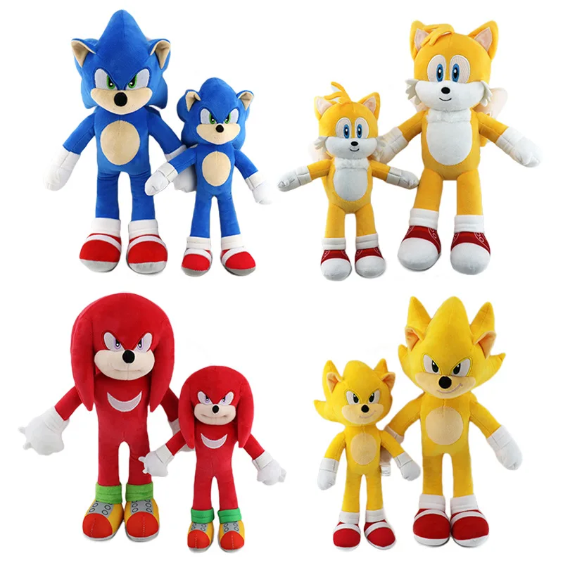 Sonic Hedgehog-figura de acción de peluche para niños, juguete de película  Super Sonic gaming, regalo de moda, 25-35cm