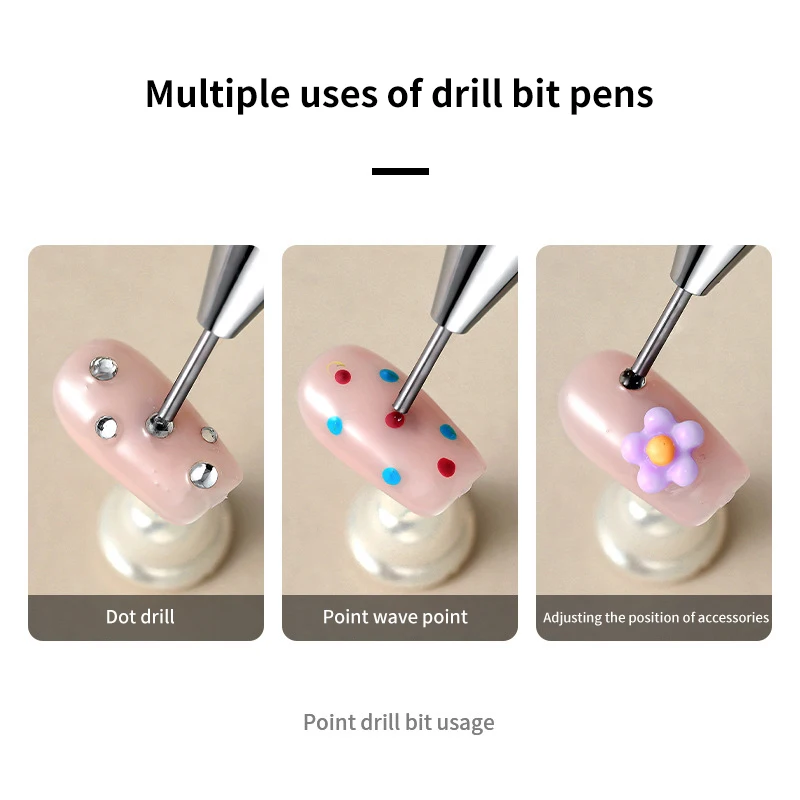 Acrylic Dual Ended Nail Dotting Pen Crystal Beads Handle Rhinestone Studs Picker Wax Pencil Gel UV Brush Manicure Nail Art Tools 3