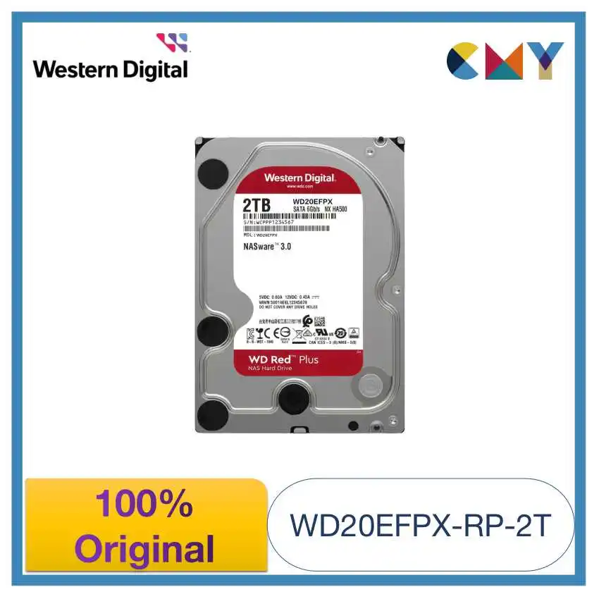 

100% Original Western Digital WD Red Plus 2TB 3.5 HDD NAS Internal Hard Drive SATA 7200 rpm WD20EFPX