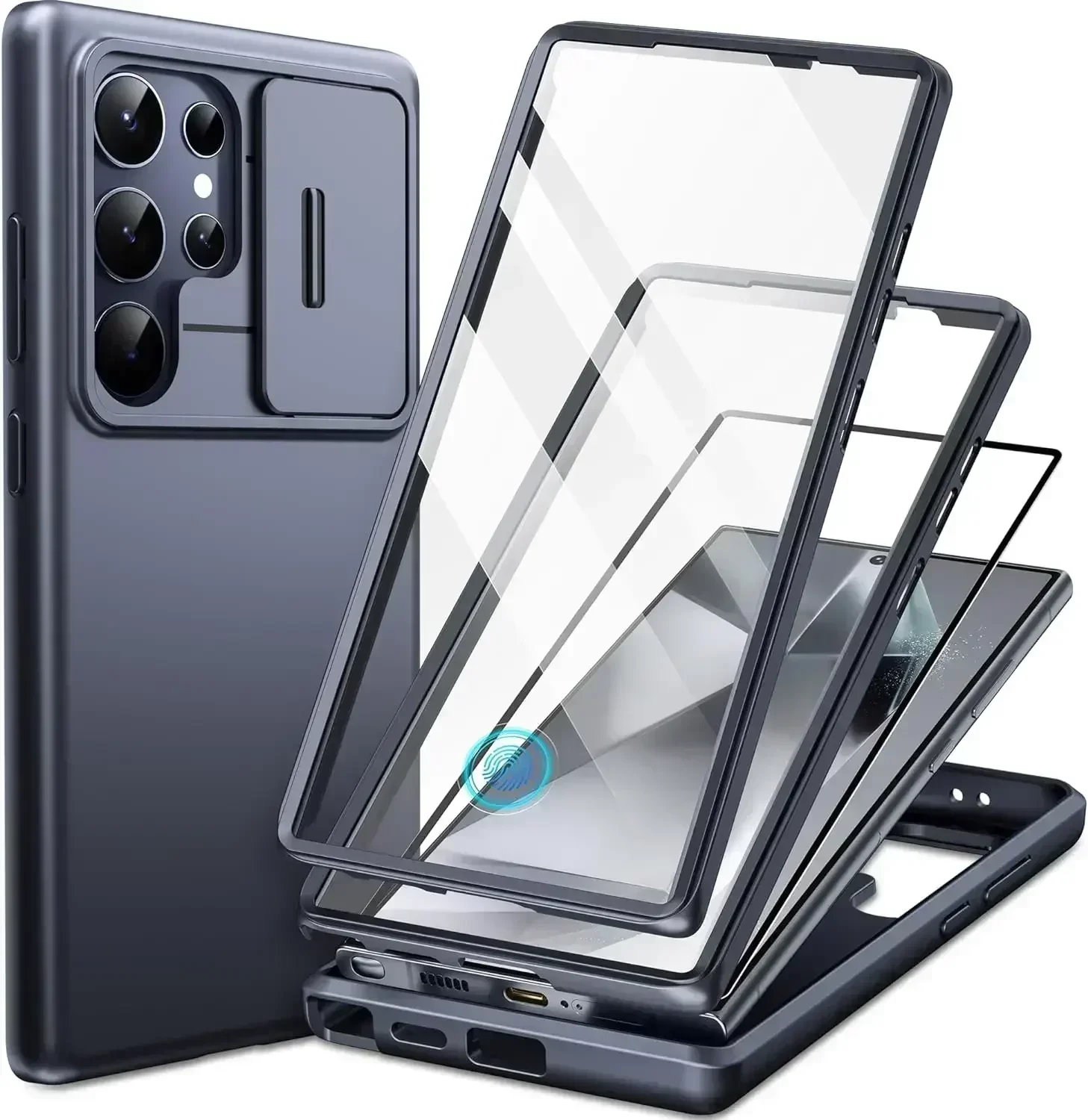 Slim Matte Phone Case with Camera Cover and Military-Grade Drop Protection