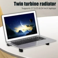 Base plegable para ordenador portátil, radiador de ventilador Dual USB, almohadilla de refrigeración silenciosa para 14 pulgadas, accesorios universales para Notebook, soporte para portátil - Imagen 4