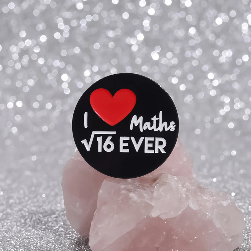 Kreative Cartoon Mathe Formel Emaille Pins chemische Wissenschaft Becher niedlichen Metall Broschen Biologie Moleküle Revers Abzeichen Kleidung Pin – Detail 5