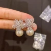 72091-1f8d59.jpg boucle d oreille perle en Imitation de perles pour femmes, bijoux en cristal, flocon de neige