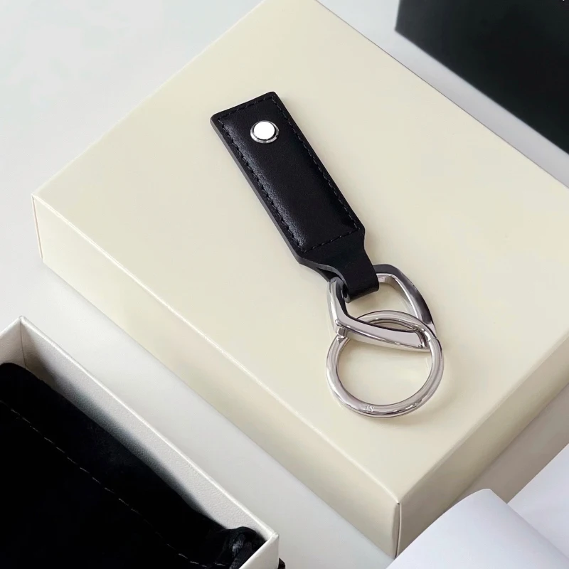 

Luxury MB Keychain Black Double Ring With White Stars