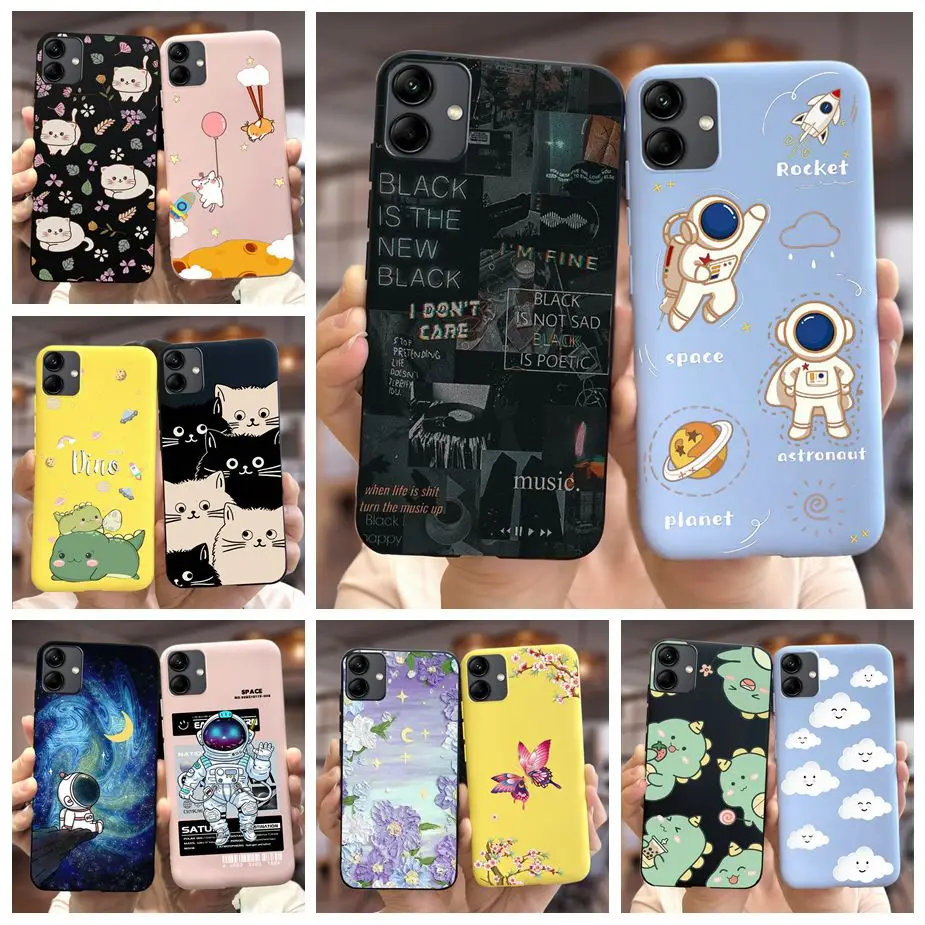 Per Samsung Galaxy A04 Custodia A04E Cute Astronauti Cartoon Cover Custodia Morbida In Tpu Per Samsung A04 A04E A 04 S Galaxy A04S Shell