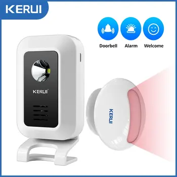 KERUI M7 웰컴 모션 센서 보안 경보, 32 곡 초인종 차임, 무선 스마트 홈 LED 야간 조명, 문짝 창문 상점