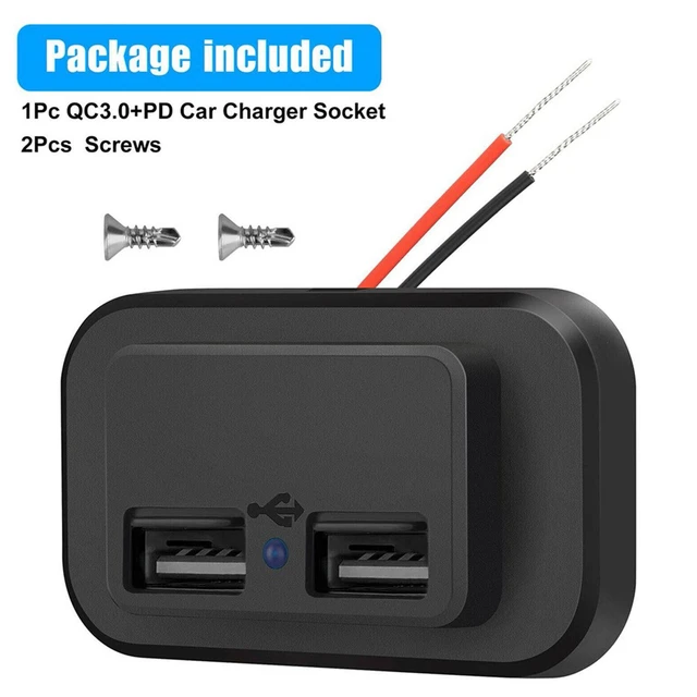 Acheter Prise de chargeur de voiture 3.1A PD QC3.0, Charge rapide, double  USB, panneau de sortie, adaptateur d'alimentation 12/24V, pour camion,  camping-car, caravane, accessoires