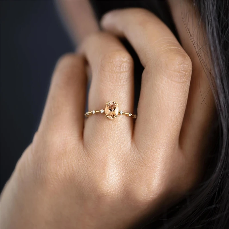 CANNER 오리지널 반지 여성을위한 화려한 크리스탈 결혼 반지 연인의 미니멀리스트 약혼 Bague Femme Fine Jewerly