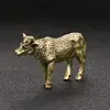 Tabletop Figurine Brass Cows Animal Statue Small Sculpture Gifts 1