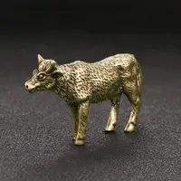 Tabletop Figurine Brass Cows Animal Statue Small Sculpture Gifts 1