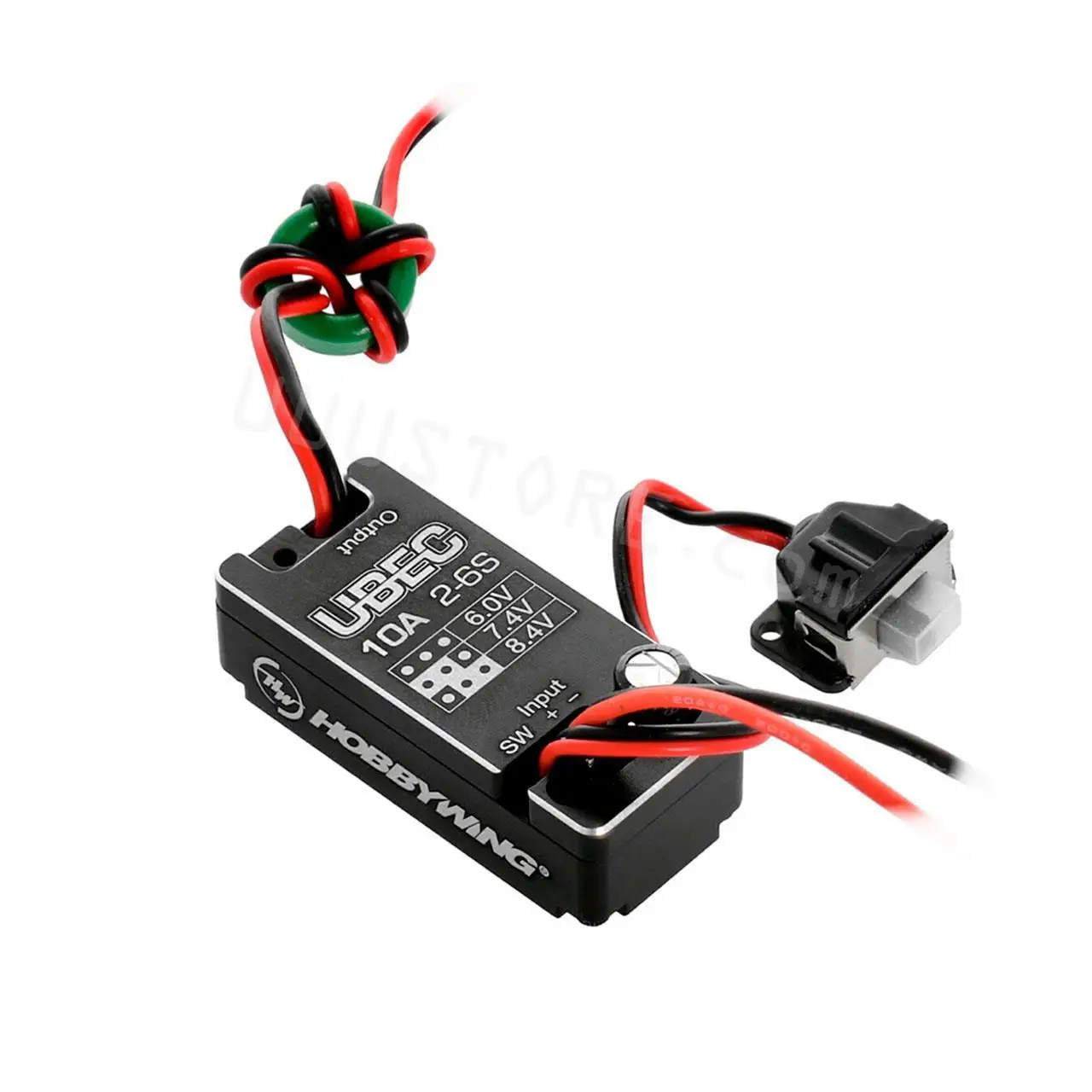 

Hobbywing UBEC 10A-CAR 2-6s Input voltage 6.0/ 7.4/8.4V adjustable water proof For crawlers / trucks /other electric models