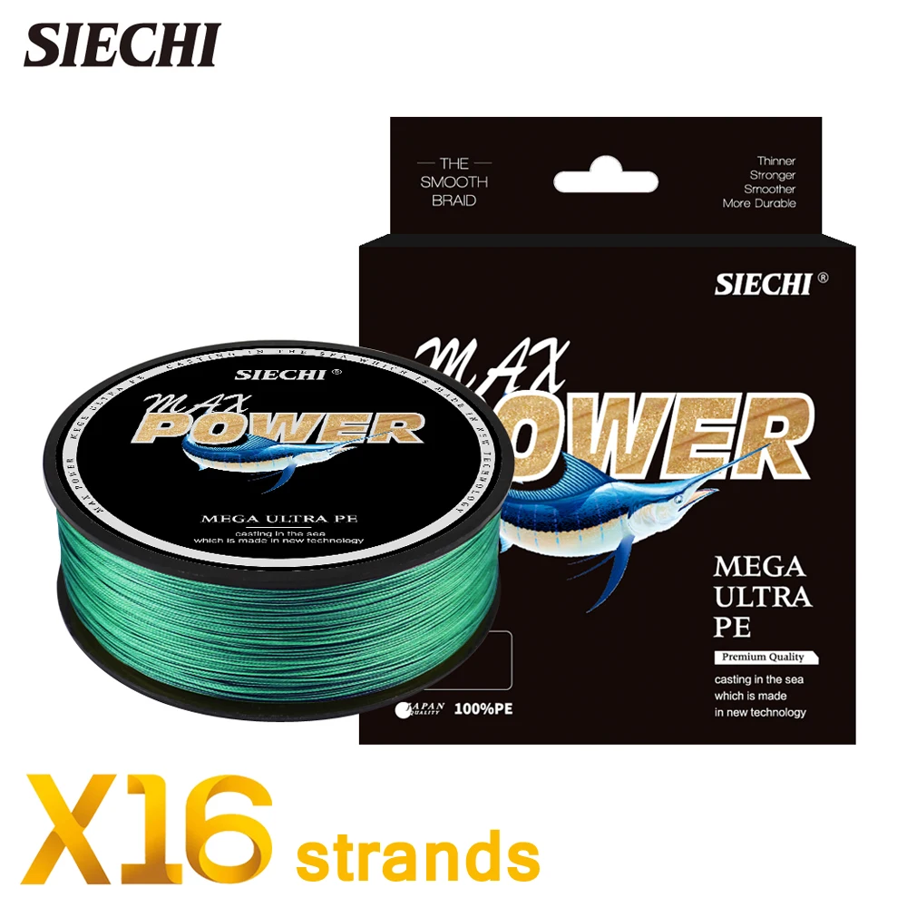 SIECHI Sea Fishing Strong PE X16 Braided Fishing Line 500M 150M 8 Strands 18LB-110LB Original Line
