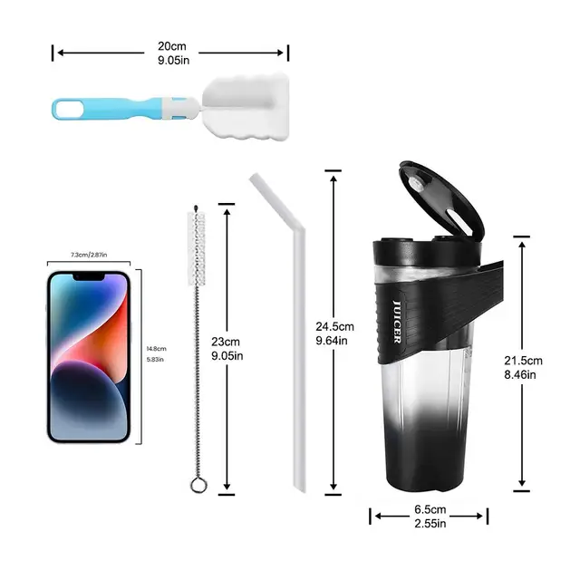New Portable Blender Juicer Type-C Charging Personal Smoothie Blender Fresh Juice Mixer Machine Sport Travel Shakes Stirr - Image 2