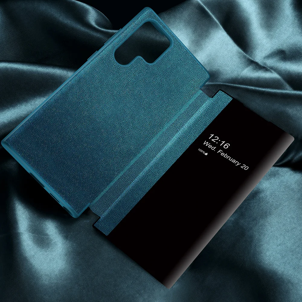 Luxury Shockproof Flip Leather Case with Window View and Book Cover Design