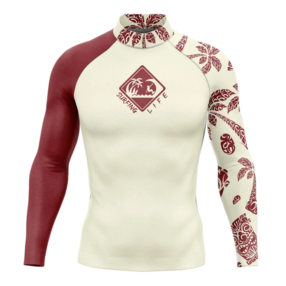 Surfing Shirts Rashguard men's Swimwear Uv Sun Protection Shirt Long Sleeve Surf Beach Clothing Diving Apparel Ropa Surf Hombre sports shirt