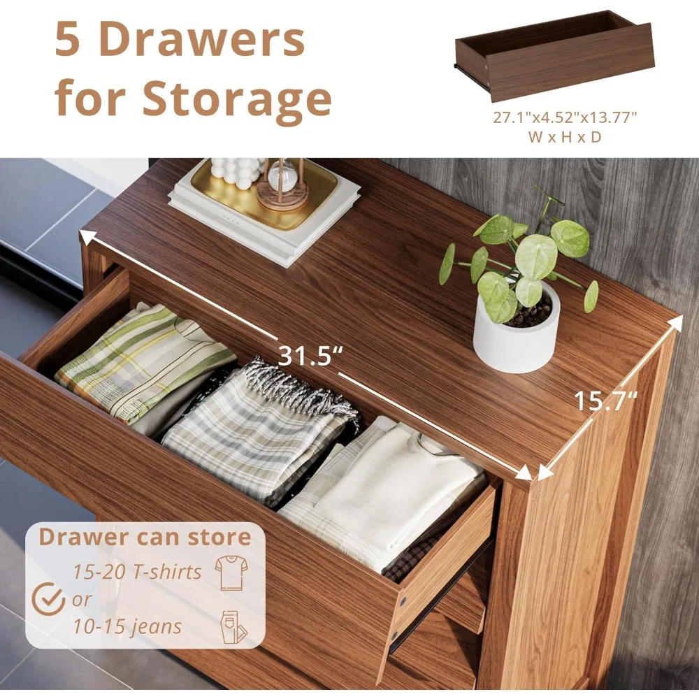 Modern 5-Drawer Dresser 4