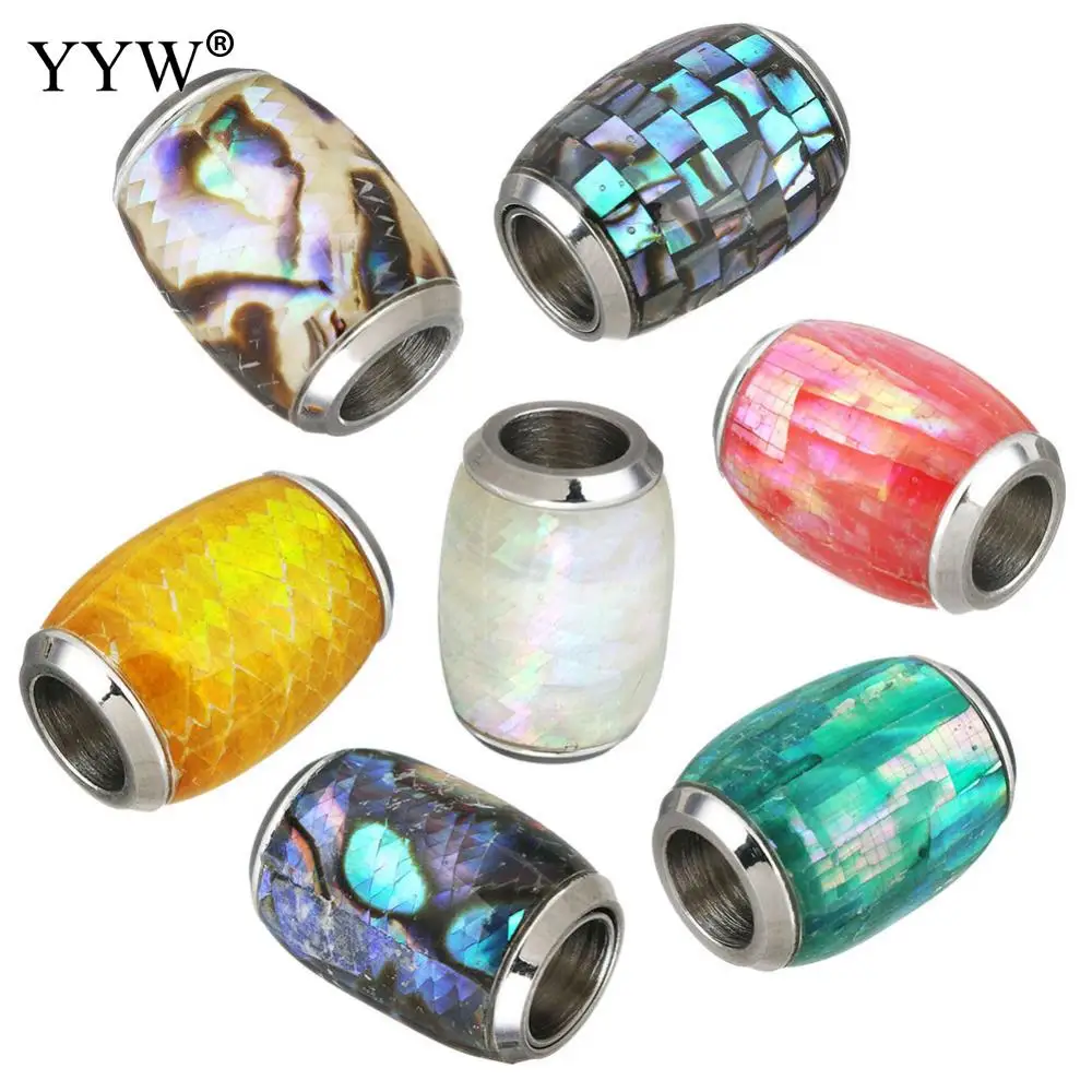 5Pcs Stainless Steel Magnetic Clasps with Shell Oval mosaic for Leather Cord Clasp Bracelet Buckle DIY Jewelry Making Supplies