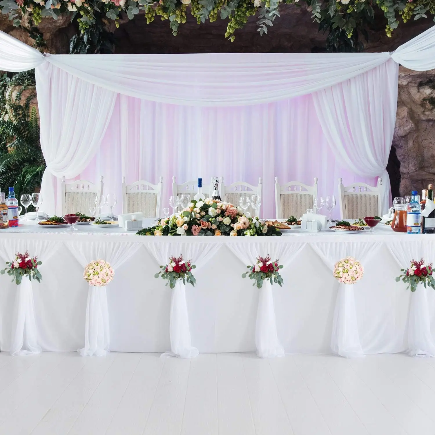 Pink and White Table Skirt Tulle Tutu Table Cloths Cover for Baby Shower Birthday Party Dessert et Banquet Decorations