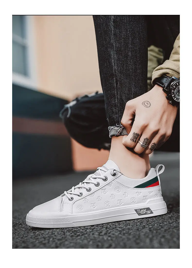 Männer Leder Schuhe Designer Turnschuhe Mann Männlichen Mode Tennis Schuhe Luxus Marke Skateboard Casual Vulkanisieren Schuhe für Männer_voghion.com