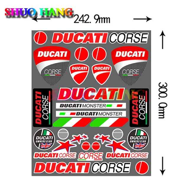 1 Set adesivi Ducati riflettenti Vintage Monster Scrambler Italian Corse  Logo per Ducati Multistrada Performance 821 620 decalcomanie - AliExpress