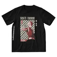 

My Hero Academia T Shirts Men Premium Cotton T Shirt Men Anime Manga Shoto Todoroki Gothic Harajuku Tshirts Alternative Clothes