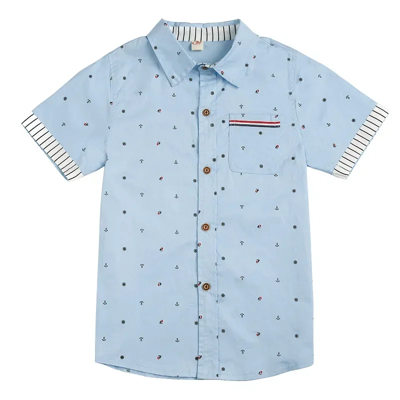 Age 4-13 Years Summer Toddler Teenage Dot School Boy Clothing Kids Boys Shirts Children Short Sleeve Clothes Tops boys short sleeve shirts