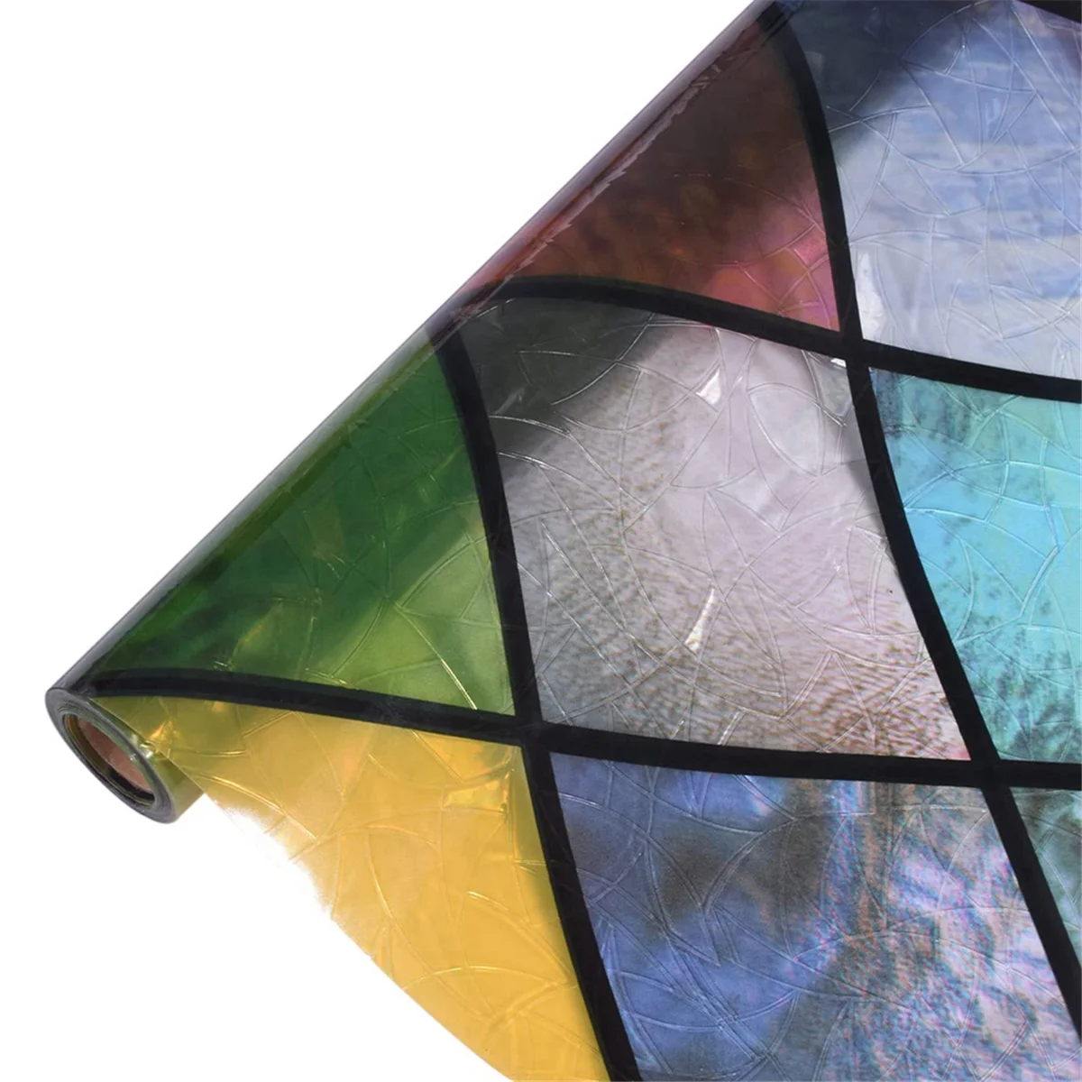 

Privacy Window Film, Stained Glass Rainbow Window , Glue Free 3D Decorative Window Stickers for Home, Office 45cm