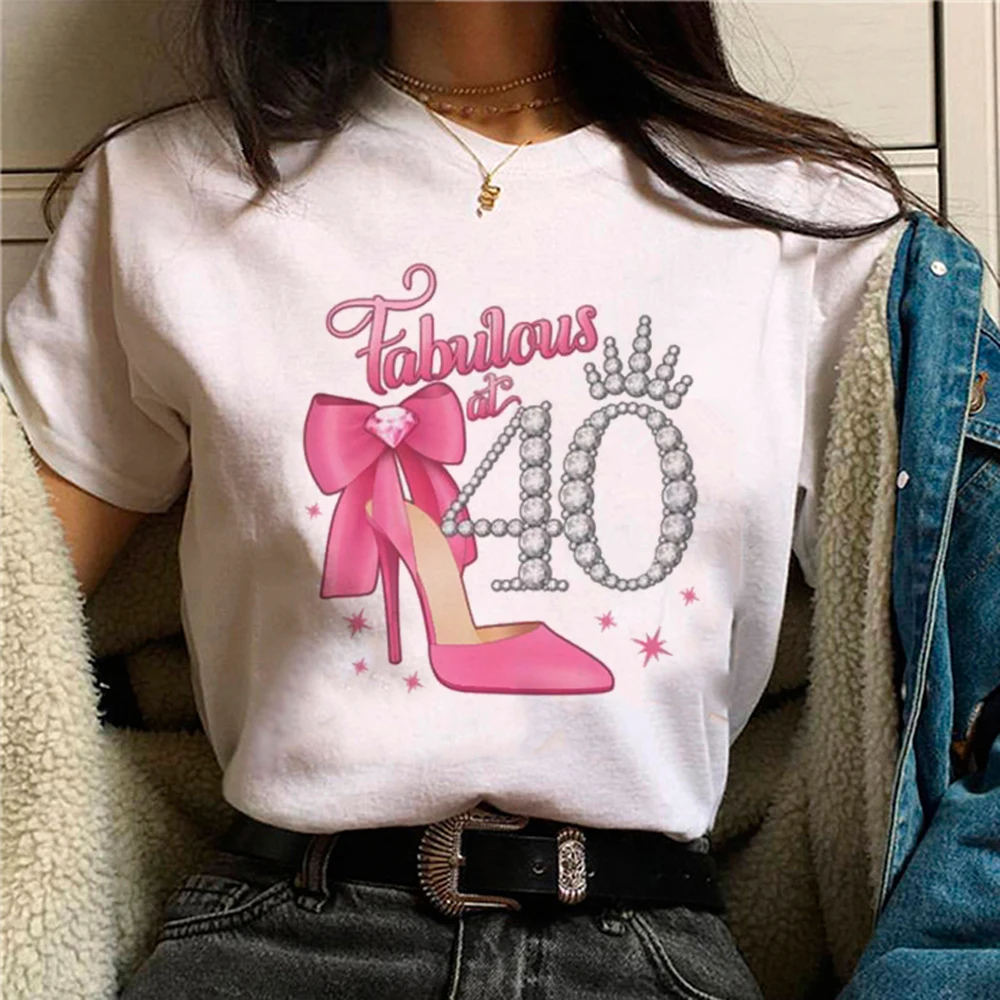 40 Ans 40th Years Birthday t-shirts women streetwear funny Tee girl harajuku designer graphic clothes