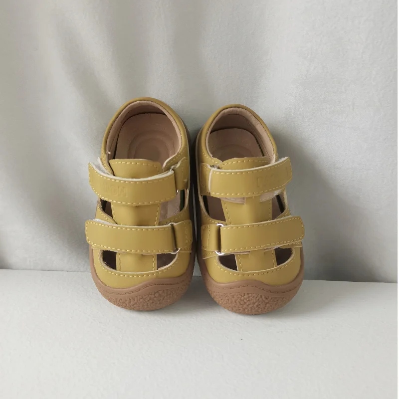 Solid Color Children\'s Beach Shoes Baby Sandals Summer New Kids Leather Clogs Baby First Walkers Baby Girl Shoes