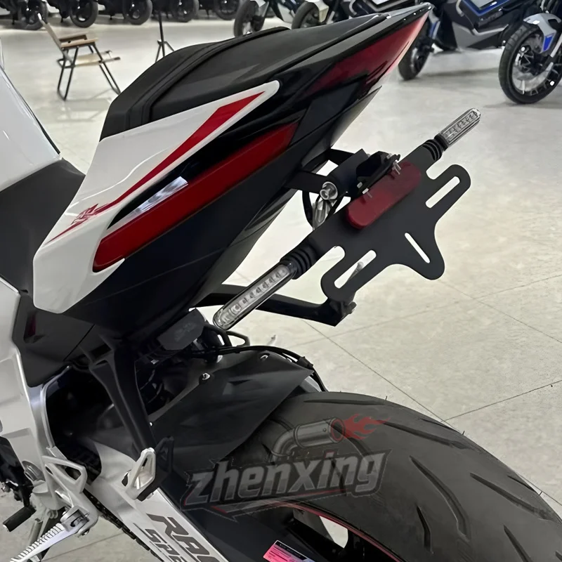 Zontes 703RR 703 RR 오토바이 액세서리 조정 가능한 검정색 알루미늄 합금 오토바이 후면 번호판 홀더